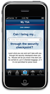 MyTSA iPhone and Mobile Web app for airline travel 