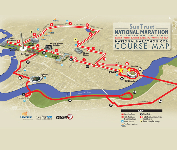 Course map, Sun Trust National Marathon 2011