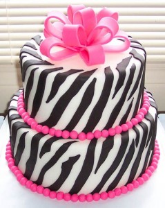 zebra fondant wedding cake1