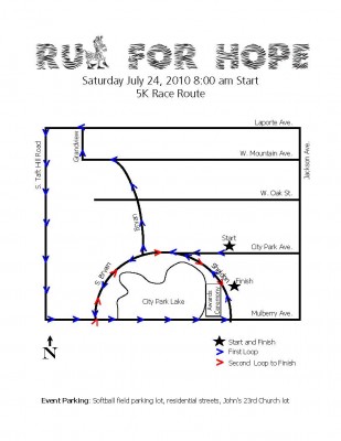 Run for Hope Race Map