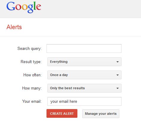 Google Alerts creating