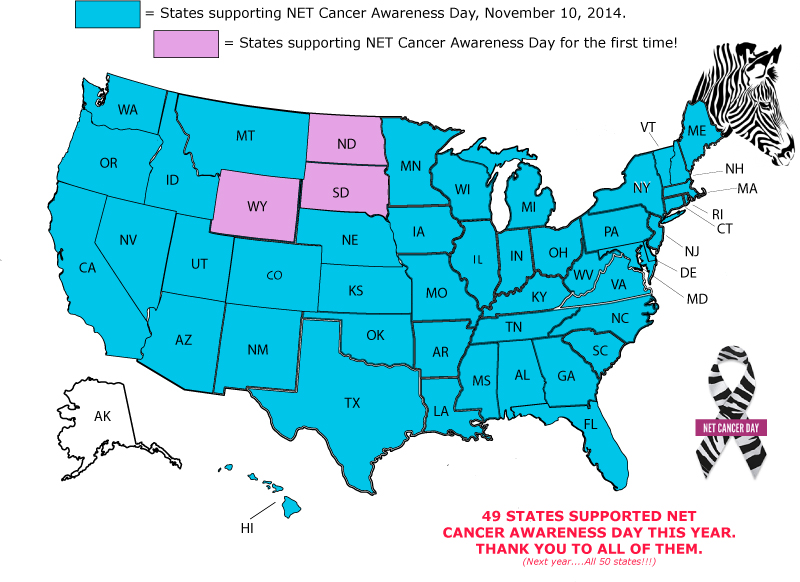 49 US Governors Recognized the Importance of Awareness and Early Detection for Neuroendocrine Cancer Patients