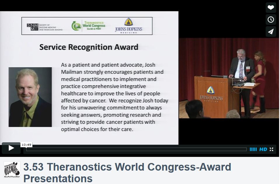 3rd Theranostics World Congress, Josh Mailman, Award