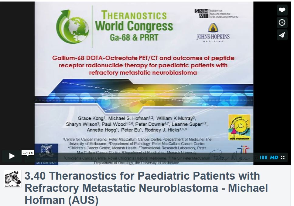 3rd Theranostics World Congress, Michael Hofman MD, Neuroblastoma