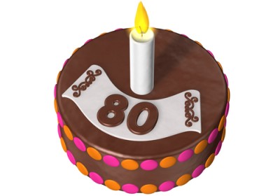 80 birthday cake