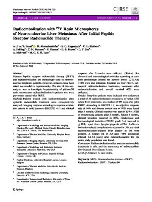 Radioembolization with 90Y Resin Microspheres, Cardiovasc Intervent Radiol, Oct 2019