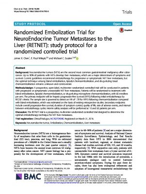 Randomized Embolization Trial for NeuroEndocrine Tumor Metastases to the Live (RETNET), BMC 2018