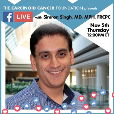 CCF Facebook LIVE Announcement Lunch with Experts Simron Singh, MD, MPH, FRCPC Nov 5