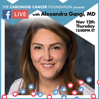 CCFFacebookLIVE Announcement Lunch with Experts Alexandra Gangi, MD Nov 12