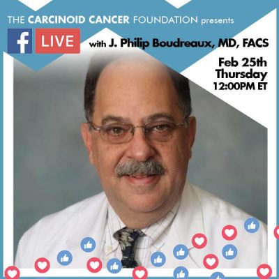 CCF Facebook LIVE Announcement Lunch with Experts Feb 25 J. Philip Boudreaux, MD, FACS